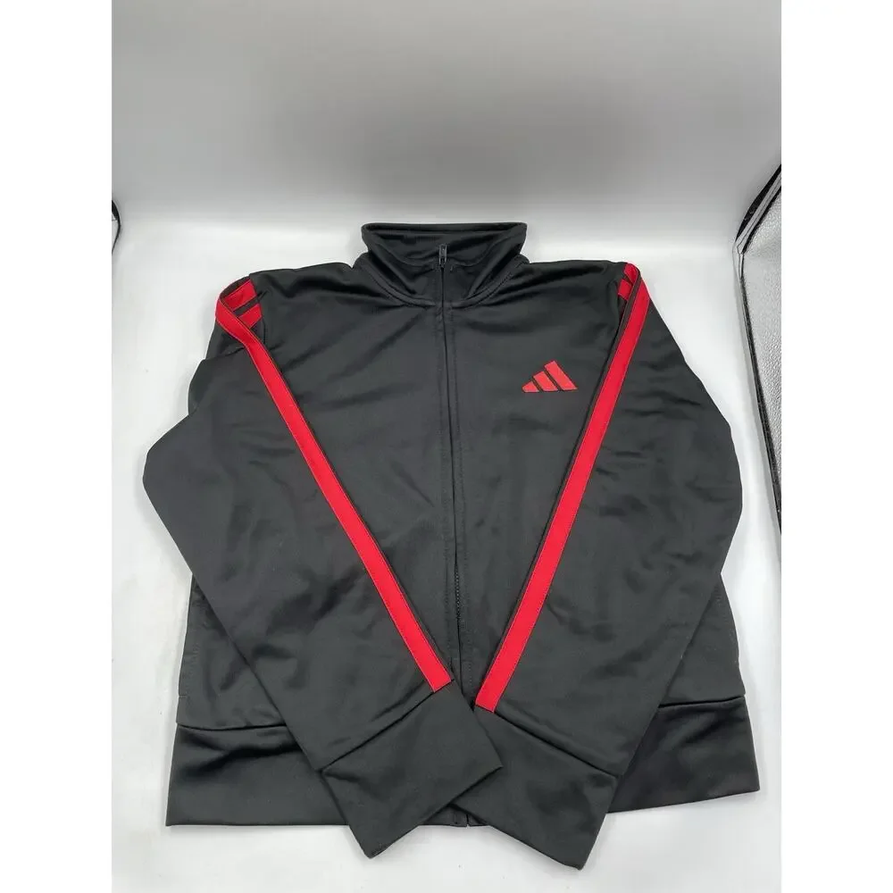 adidas boys Zip Front Classic Tricot Jacket and Track Pants Set Size Small